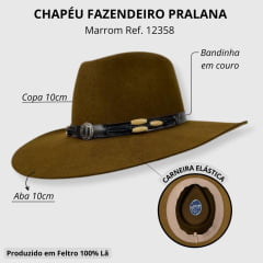 Chapéu Country Pralana 5X Land Tabaco Aba10 - Ref. 12358
