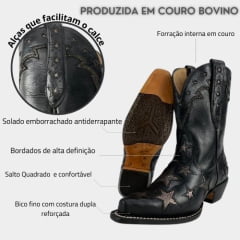 Bota Texana Feminina Goyazes Couro Mustang  Ref. 236801-CC