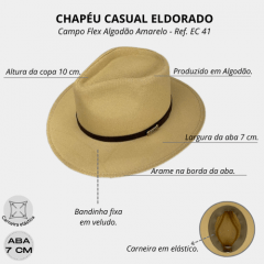 Chapéu Eldorado Campo Flex Algodão Amarelo - Ref. EC 41