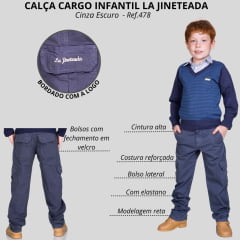 Calça Infantil La Jineteada Masculina Cargo Chumbo Ref. 478