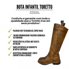 Bota Gaúcha Infantil Toretto Fóssil Ref.: Crioulinha Zip 13