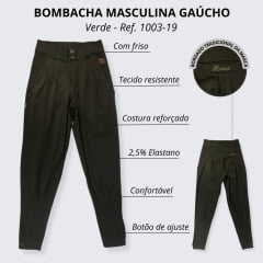 Bombacha Masculina Gaúcho Herança Verde Escuro - Ref 1003-19