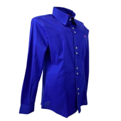 Camisa Feminina Laço Forte Manga Longa Azul Royal Ref. 3107