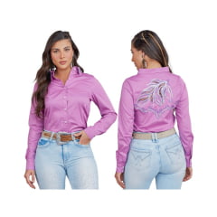 Camisa Feminina Minuty Bordada - Ref. 1200 - Escolha a cor