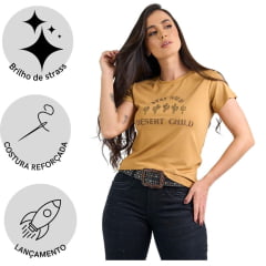 Camiseta feminina Miss Country T-Shirt Caramelo Ref: 3108
