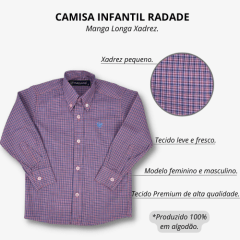 Camisa Infantil Xadrez Radade Manga Longa - Escolha a cor