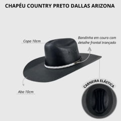 Chapéu Country Dallas Arizona Preto - Ref. 20150