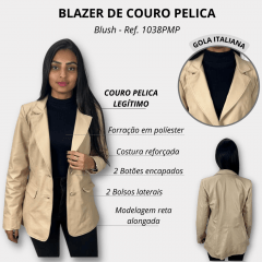 Blazer Feminino Badana Couro Pelica Ref.1038PMP - Escolha a cor