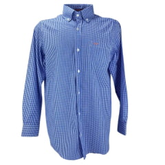 Camisa Masculina King Farm Azul Com Bordado Xadrez Ref.38