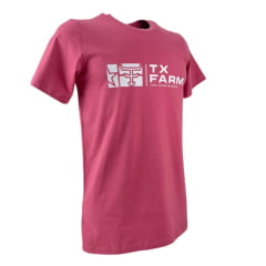 Camiseta Masculina Texas Farm Manga Curta Rosa Ref. CM325