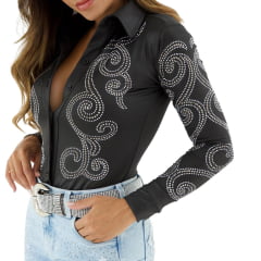 Body Feminino Country City Brenda Roxo Colarinho Ref:080 - Escolha a cor