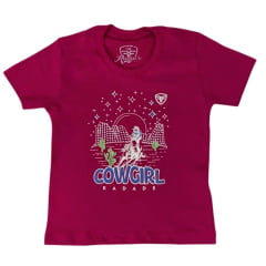 Camiseta Infantil Radade Rosa Escuro Manga Curta Ref. 004644