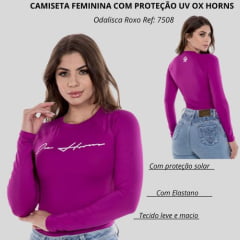 Camiseta Feminina  Ox Horns Manga Longa UV  Roxo Ref: 7508