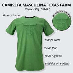 Camiseta Masculina Texas Farm TX Ledge Verde Ref. CM442