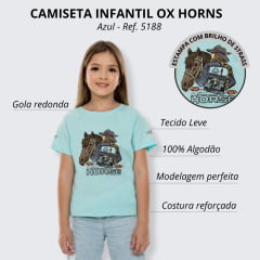 Camiseta Infantil Ox Horns Azul Manga Curta - Ref. 5188