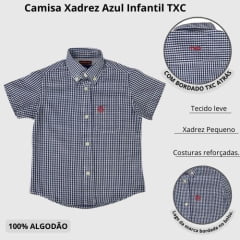 Camisa infantil Txc Custon Xadrez Azul Manga Curta Ref: 2699ci