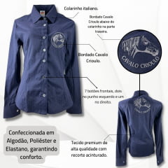 Camisa Feminina Sentinela Gaúcha Bordada Ref. 37 - Escolha a cor