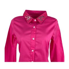 Camisa Feminina Minuty Bordada Rosa - Ref. 1200