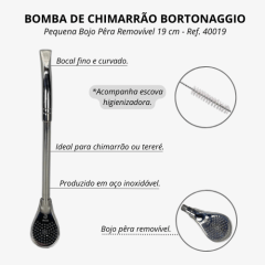 Bomba de Chimarrão Média Bortonaggio 19 cm - Ref. 40019