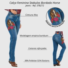 Calça Feminina Stabulos Bootcut Bordado Horse Ref. STB272