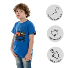 Camiseta Infantil Ox Horns Manga Curta Azul Ref. 5200