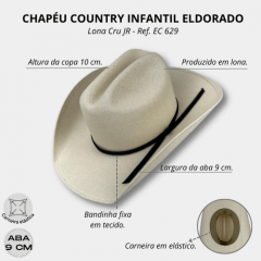 Chapéu Country Infantil Eldorado Lona Cru JR EC 629