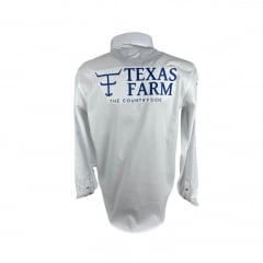 Camisa Masculina Texas Farm Manga Longa Branca Azul - Escolha a cor