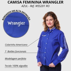 Camisa Feminina Wrangler Manga Longa Tricoline Ref.WW 201RO