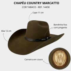 Chapéu Country Marcatto Feltro Tabaco Ref.14458