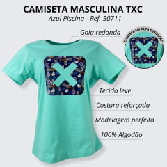 Camiseta Feminina TXC Custom-X Azul Piscina - Ref. 50711
