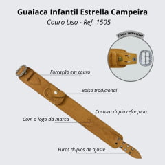 Guaiaca Infantil Estrella Campeira Couro Liso - Ref. 1505