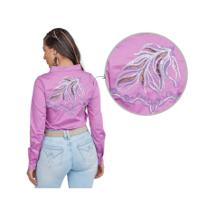 Camisa Feminina Minuty Bordada - Ref. 1200 - Escolha a cor