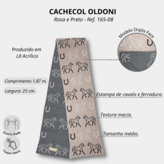 Cachecol Oldoni Médio Lã Estampa de Cavalo - Escolha a cor