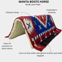 Manta Vermelha Estampa Navajo Boots Horse