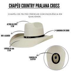 Chapéu Country Pralana Cross Natural Aba 12 – REF:175.12643