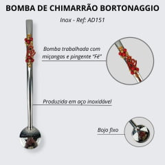 Bomba de Chimarrão Grande Bortonaggio Fé - Ref. AD151
