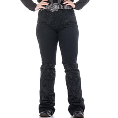 Calça Feminina Flare Preta Texas Road Jeans Black Shine Ref.546