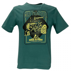 Camiseta Masculina Made In Farm Verde Old Tractor