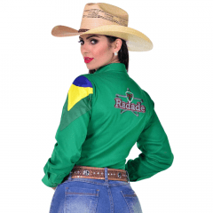 Camisa Radade Feminina Verde Bordada Barretos