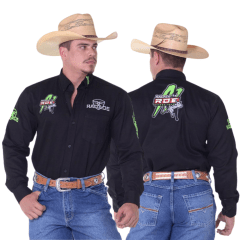 Camisa Masculina Bordada Radade Green Bull Preto/Azul Marinho - Escolha a cor
