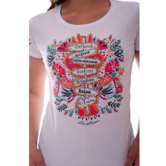 Camiseta Branca Feminina Ox Horns T-Shirt - Ref.6348
