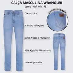 Calça Jeans Masculina Wrangler Slim Delavê - Ref. WM1481 UN