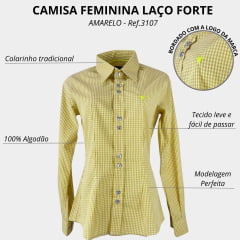 Camisa Feminina Laço Forte Manga Longa Amarelo - Ref. 3107