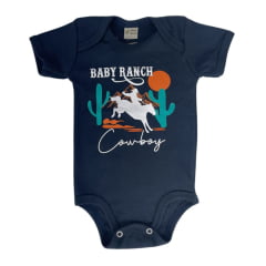 Body Infantil Baby Ranch Cowboy Azul Marinho Ref: 09-03