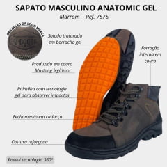 Coturno Masculino Anatomic Gel Mustang Brow Sola 360 R.7575