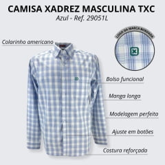 Camisa Masculina TXC Custom-X Xadrez Azul - Ref. 29051L