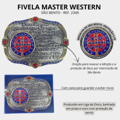 Fivela Unissex Master Western Oração de São Bento Ref. 2349