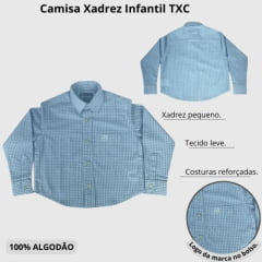 Camisa Infantil Txc Custon Xadrez Azul Claro Ref: 2705 CI