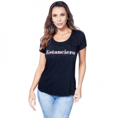 Camiseta Feminina Estanciero Preto - REF: 4427A.051