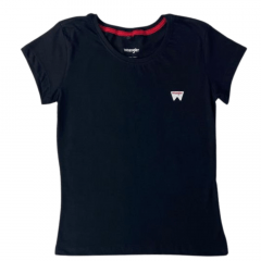 Camiseta Feminina Wrangler Preta Básica Ref.: WF8036PR